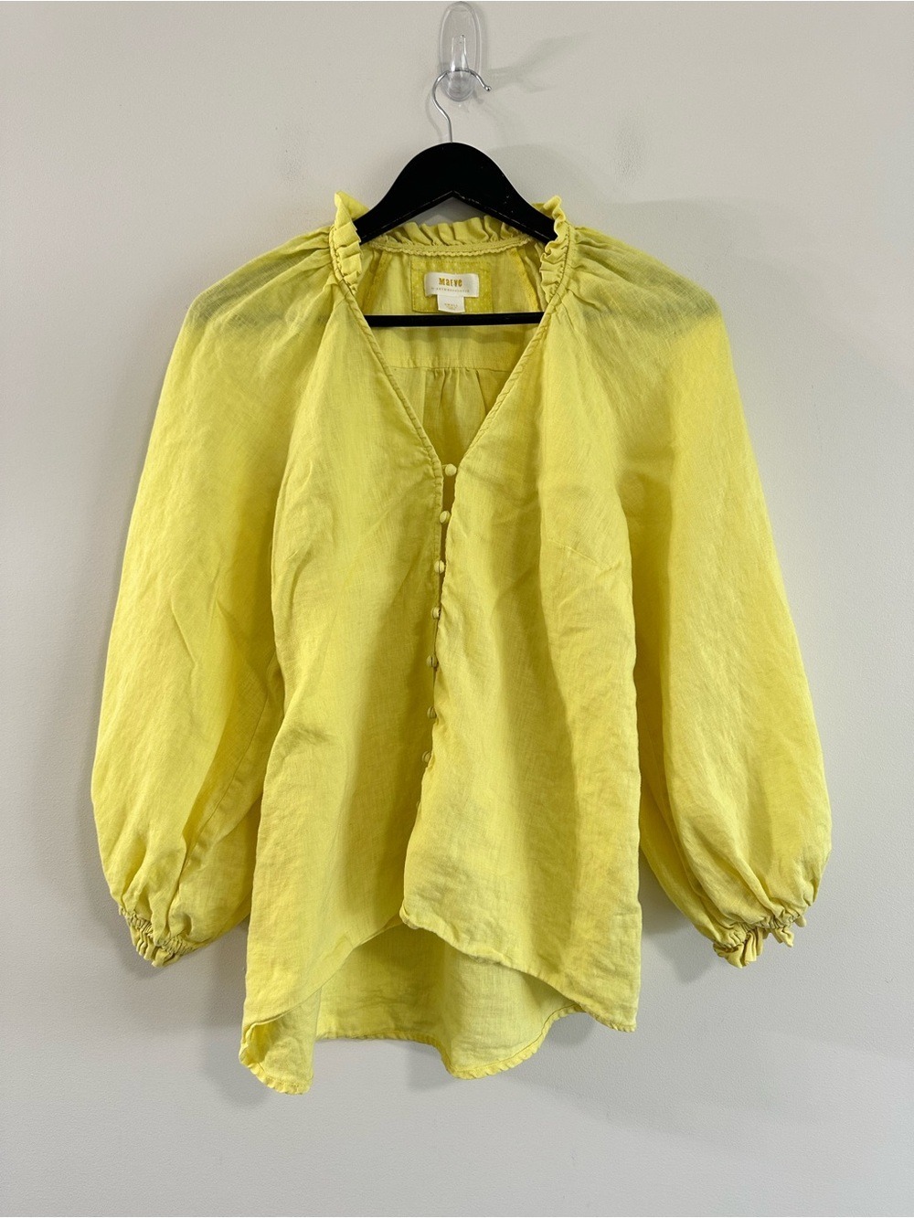 Maeve Anthropologie Linen The Audie Puff
Blouse Yellow Small - Picture 2 of 11